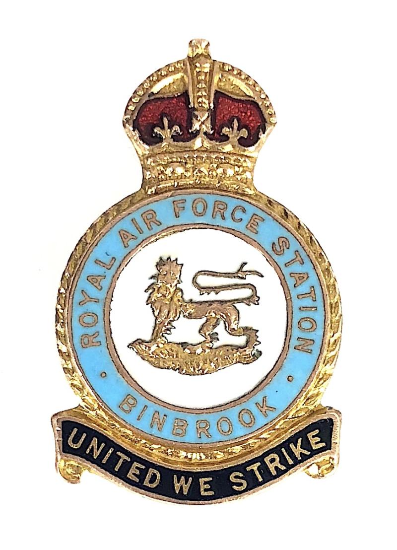 Royal Air Force Station Binbrook Lincolnshire RAF badge c1940's