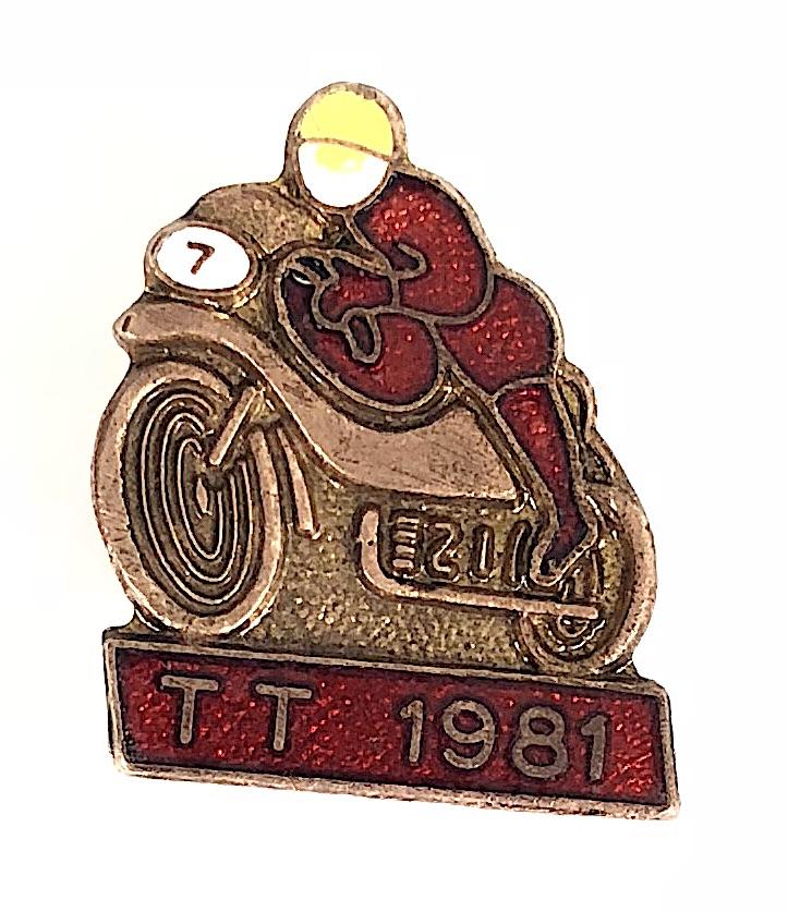 1981 Isle of Man TT race motorcycle badge
