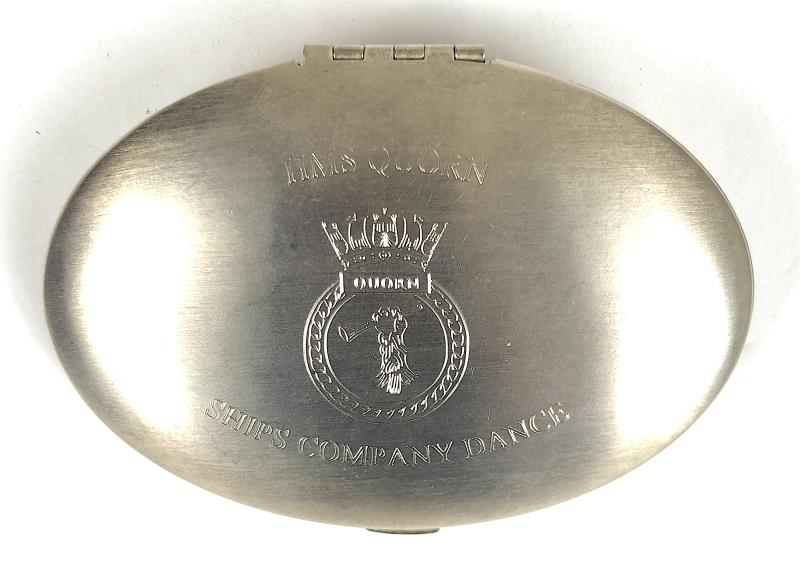 Royal Navy HMS Quorn Ships Company Dance Ladies Powder Compact Memento