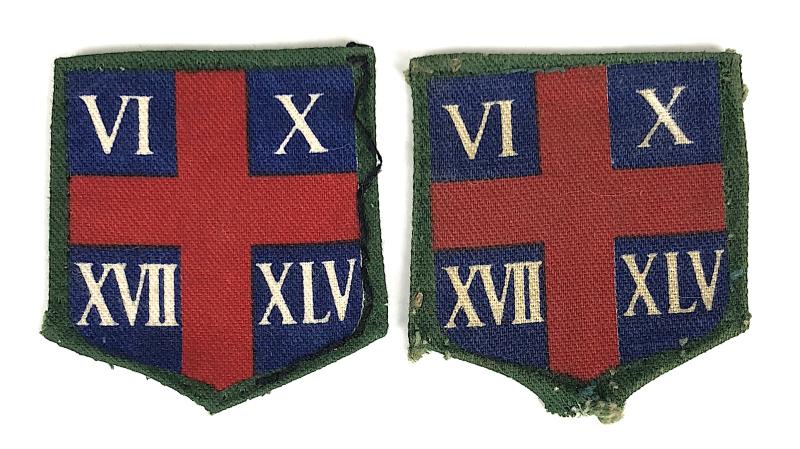 The Midland Brigade pair of printed formation signs cloth sleeve badges