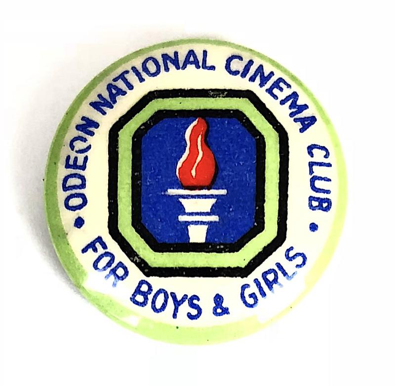 Odeon National Cinema Club For Boys & Girls tin button badge