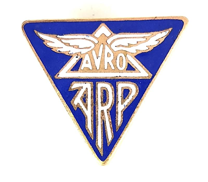 Avro Aircraft Manufacturer ARP air raid precautions badge