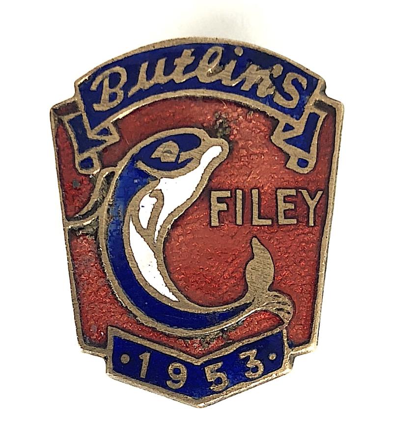 Butlins 1953 Filey Holiday Camp leaping fish badge