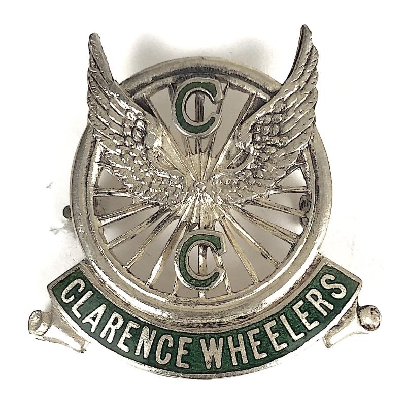Clarence Wheelers Cycling Club winged cycle wheel badge