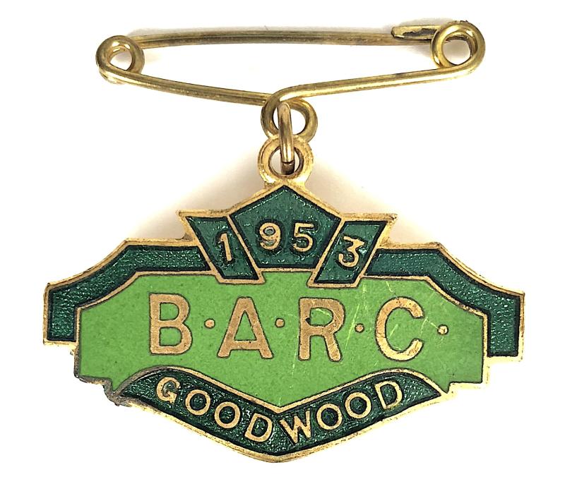 British Automobile Racing Club 1953 BARC Goodwood 1953 pin badge