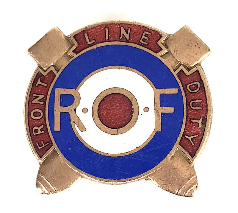 WW2 ROF Front Line Duty Royal Ordnance Factory War Worker Badge