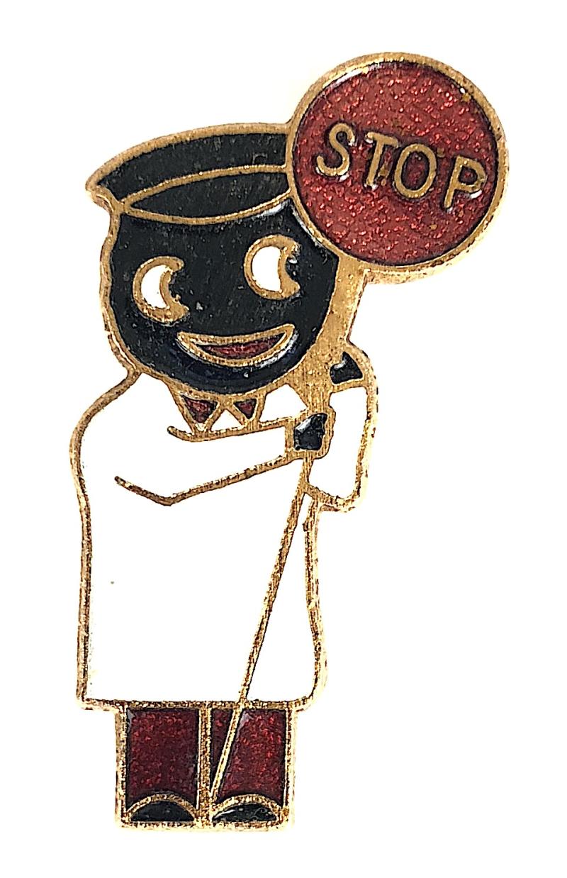 Robertsons 1970s Golly Lollipopman promotional badge No Maker