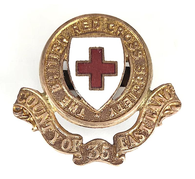 WW1 British Red Cross Society County of East Lancs 35 Detachment Cap Badge