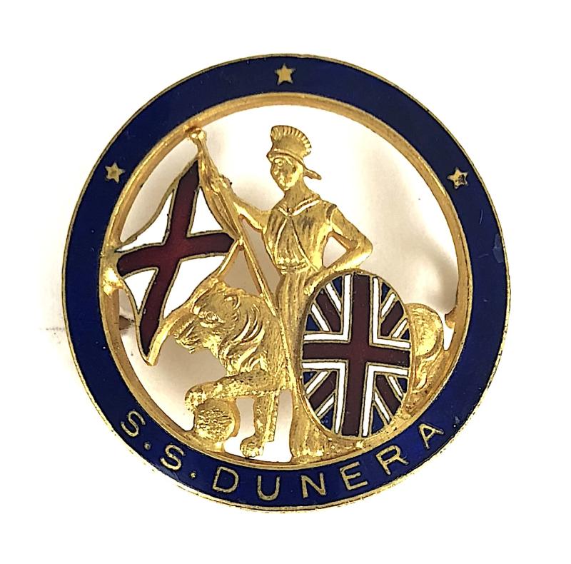 S.S. Dunera British India Steam Navigation Company Badge c.1901