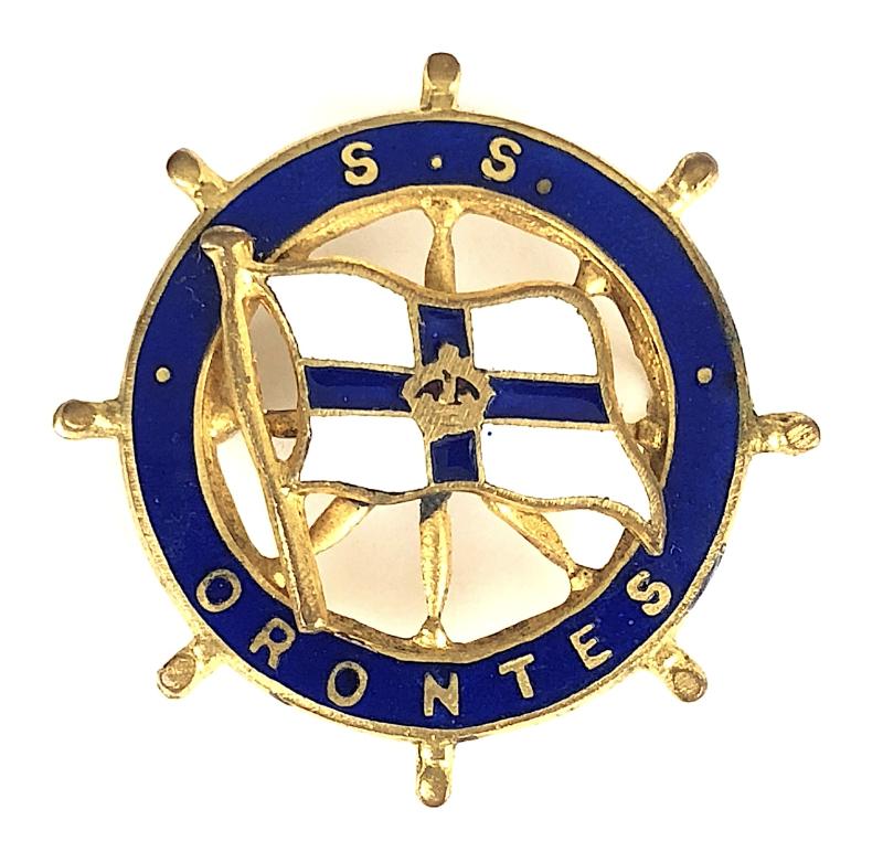 S.S. Orontes Orient Steam Navigation Company ships wheel badge