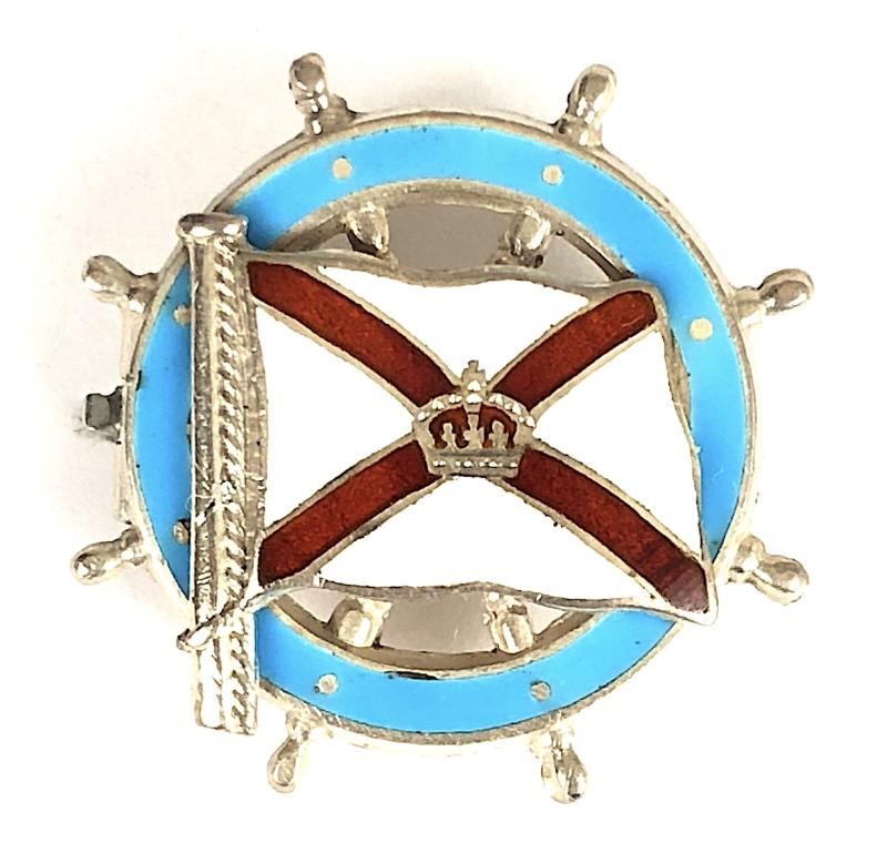 Royal Mail Lines House Flag 1912 silver ships wheel badge by Michael Emanuel Southampton