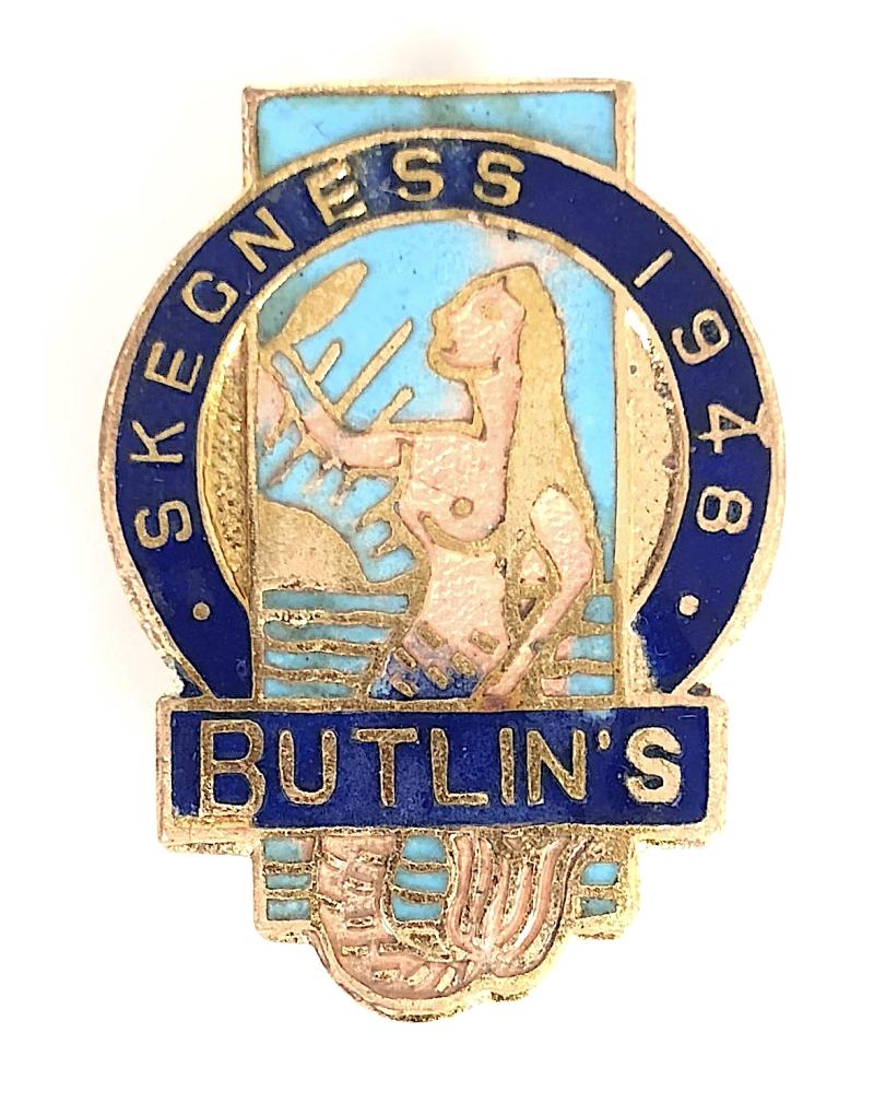 Butlins 1948 Skegness holiday camp pink mermaid badge
