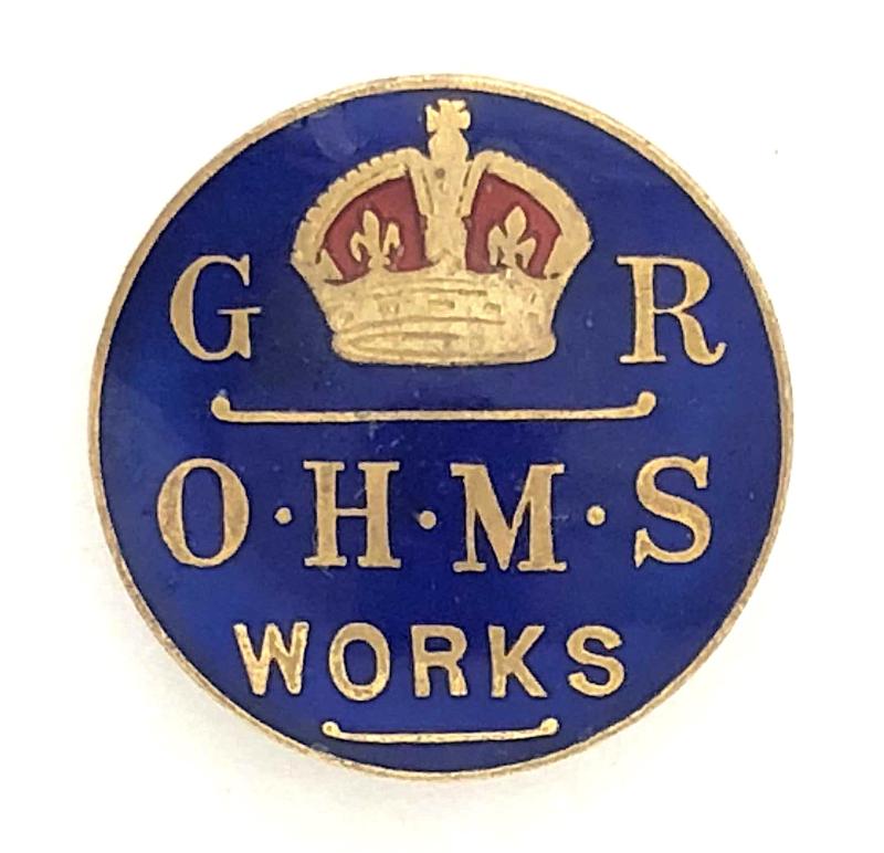 WW1 O.H.M.S WORKS On War Service Badge