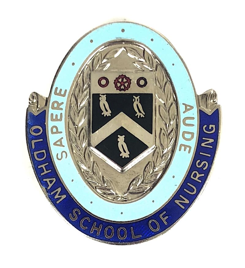 Oldham School of Nursing hospital trained nurse named badge Greater Manchester