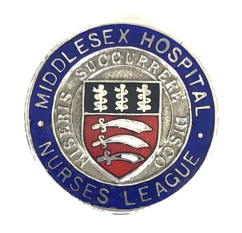 Middlesex Hospital Nurses League Badge c1953-1957