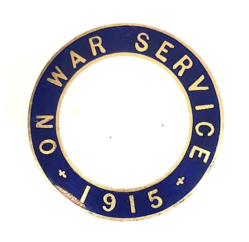 WW1 On War Service 1915 official war workers badge