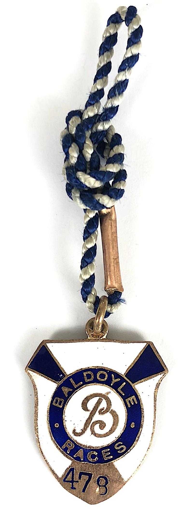 1952 Baldoyle Races Horse Racing Club Badge Ireland