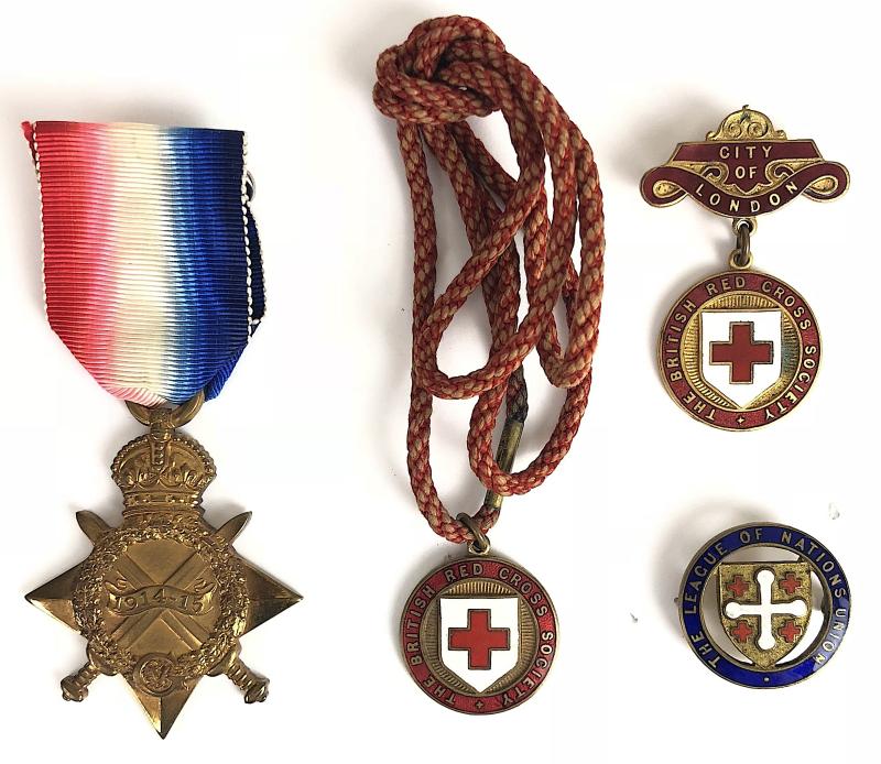 WW1 BRCS & Order of St John wartime medal & badges