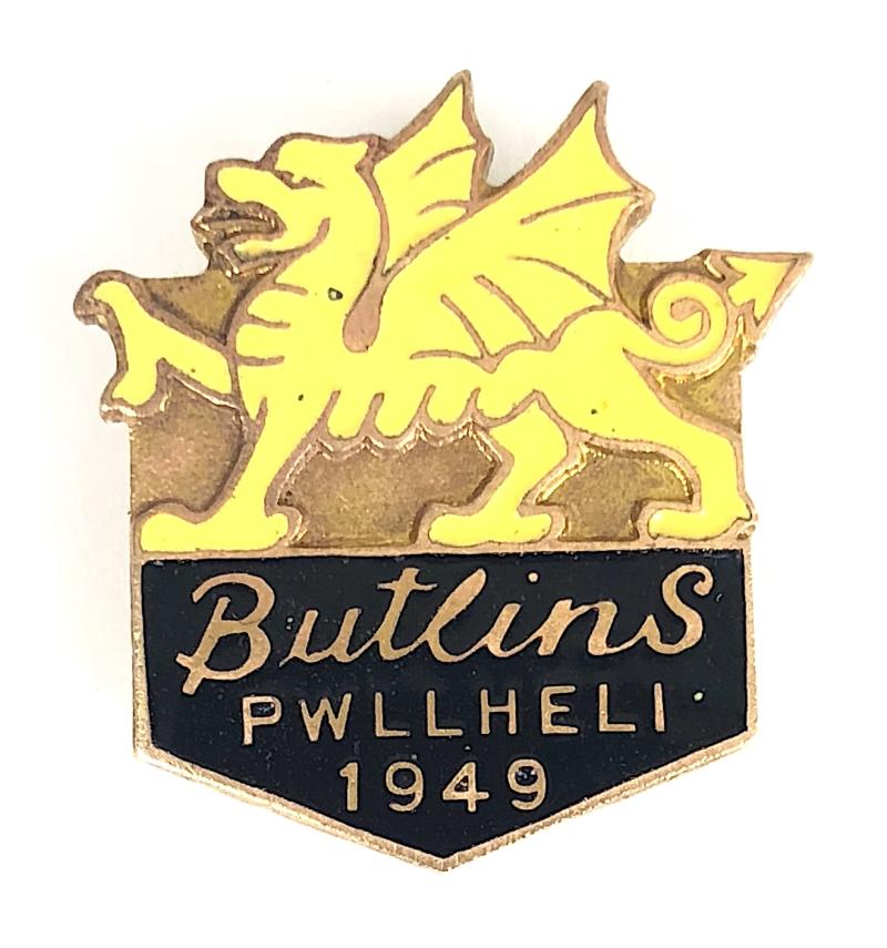 Butlins 1949 Pwllheli holiday camp welsh dragon badge