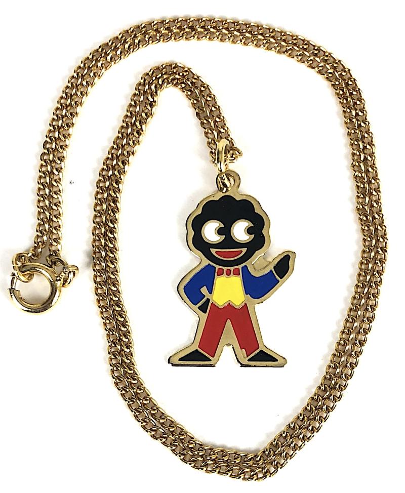 Robertsons Golly Standard 1980's acrylic pendant badge & chain