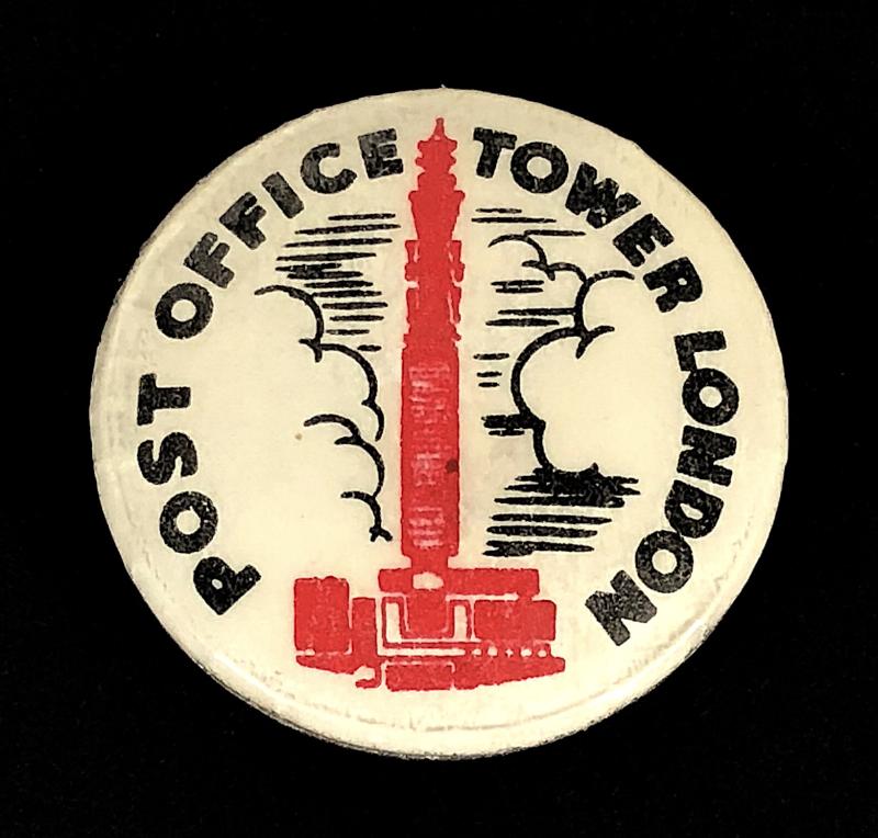 Post Office Tower London circa 1965 GPO souvenir tin button badge