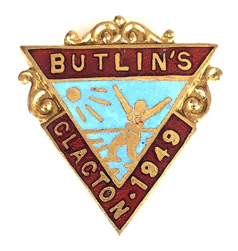 Butlins 1949 Clacton Holiday Camp Girl In The Sun Badge