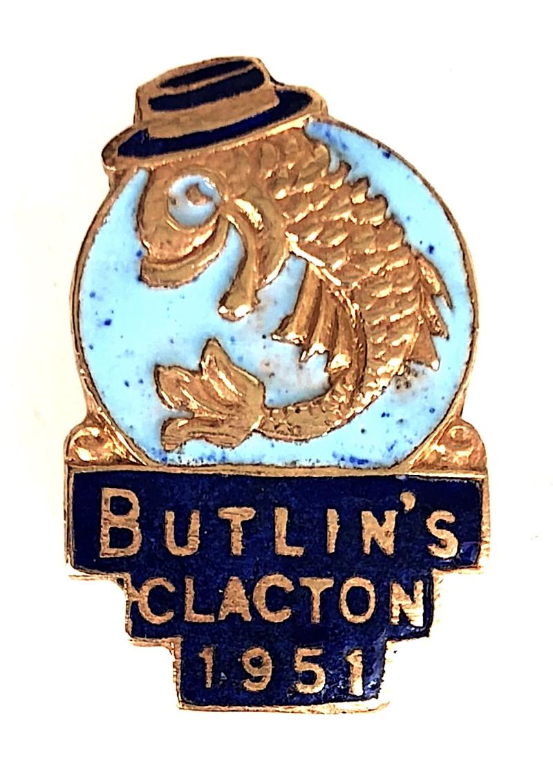 Butlins 1951 Clacton Holiday Camp Leaping Fish Badge