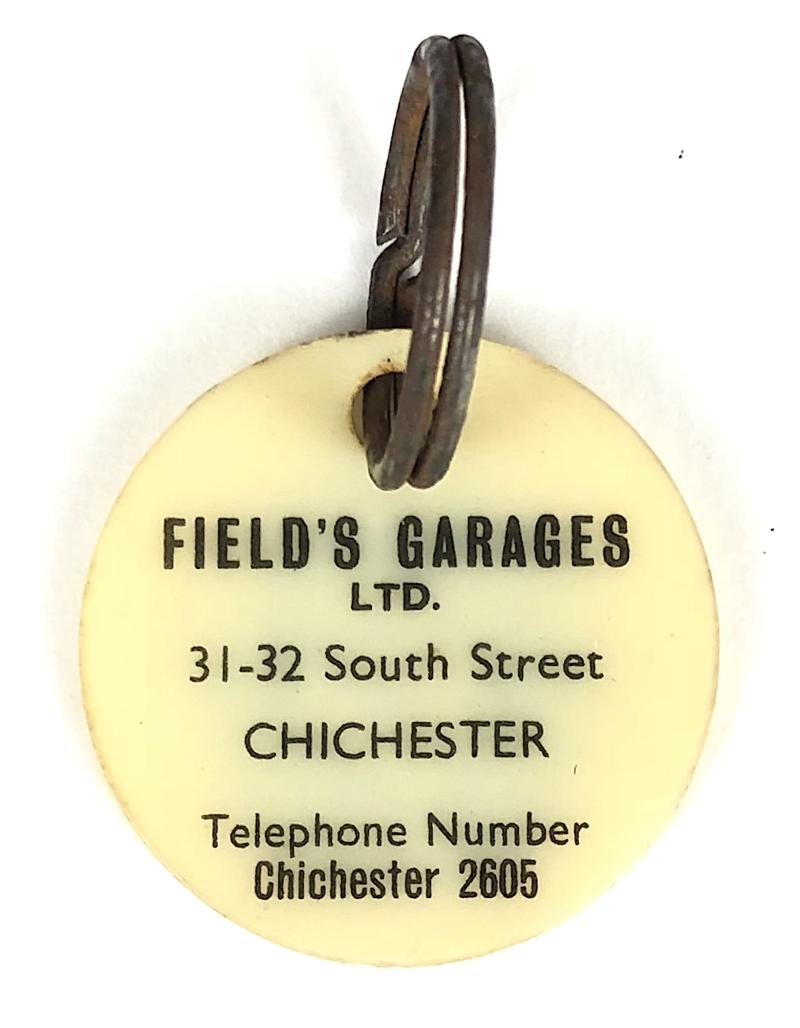 National Benzole Mixture key ring badge Fields Garages Chichester