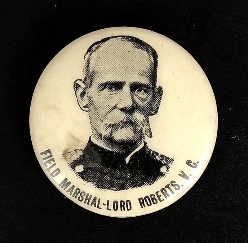 Field Marshal Lord Roberts V.C. Boer War celluloid tin button badge