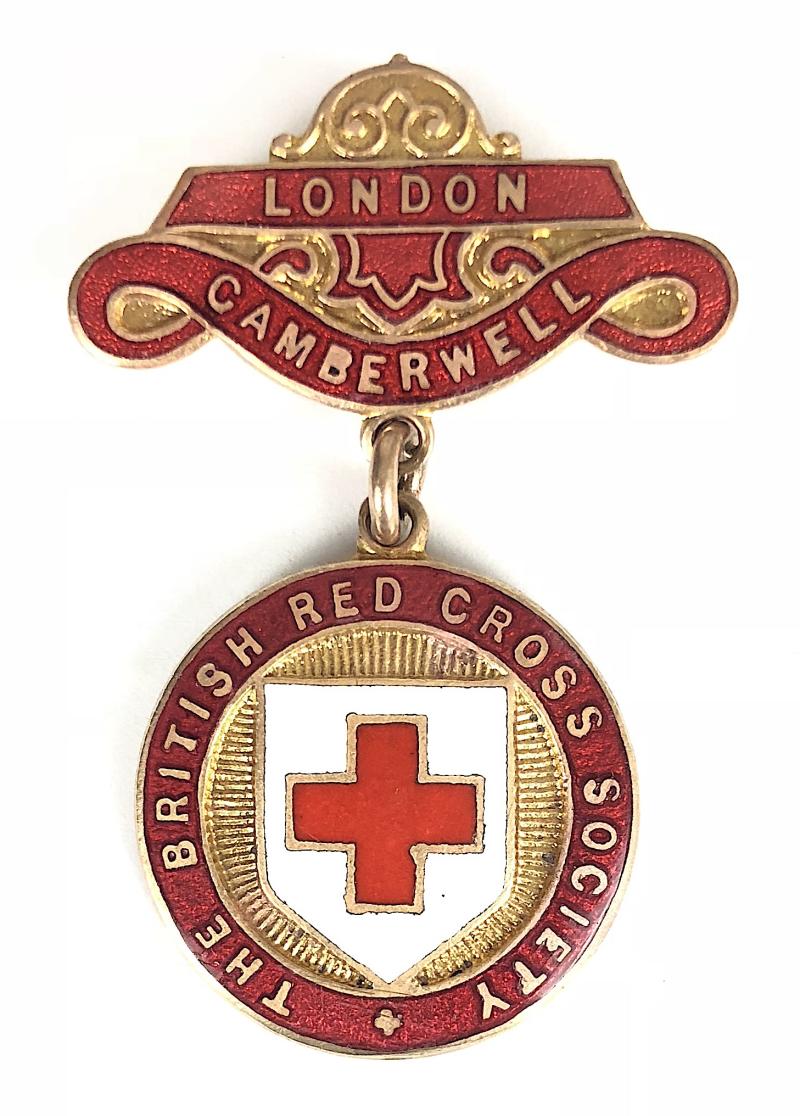 British Red Cross Society London Camberwell Badge 6592 M.L.OLIVEIR