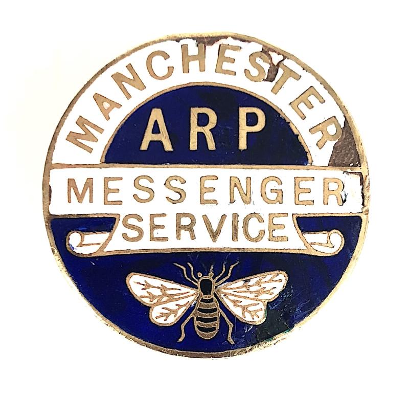 Manchester ARP Messenger Service air raid precautions badge