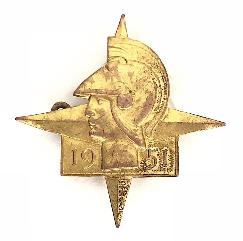Festival of Britain 1951 gilt badge