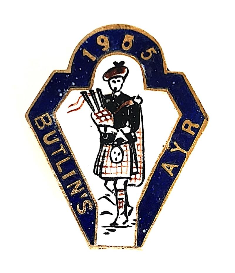 Butlins 1955 Ayr Holiday Camp Scottish bagpiper badge