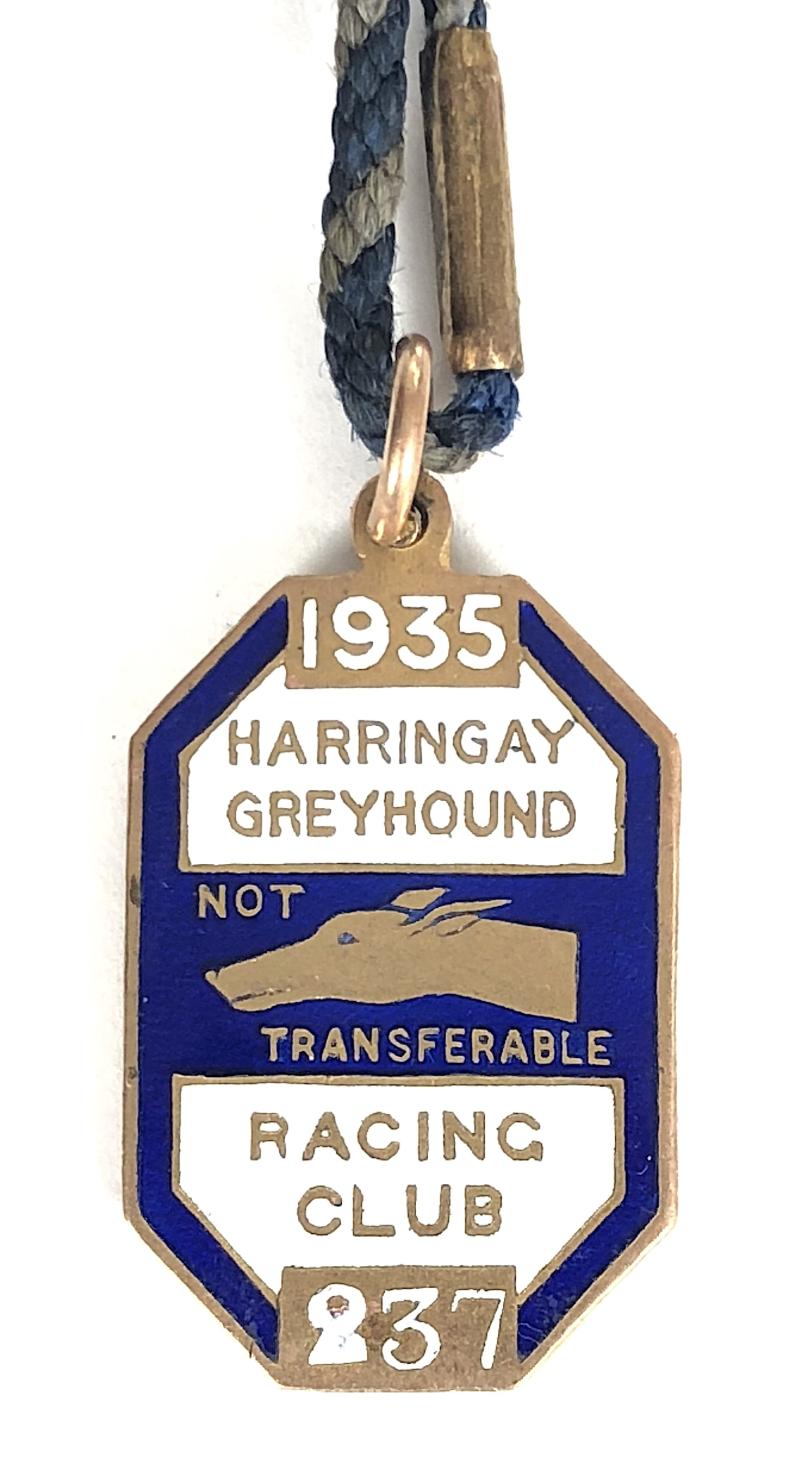 1935 Harringay Greyhound Racing Club Membership Badge London
