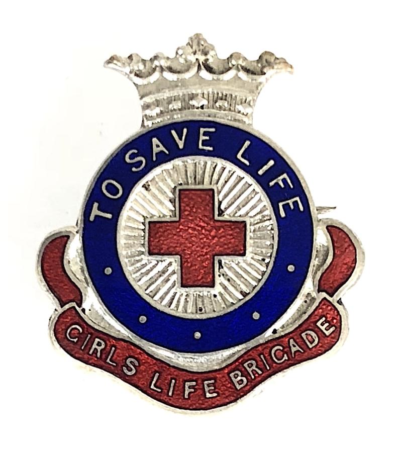 Girls Life Brigade silver plated enamel pin badge