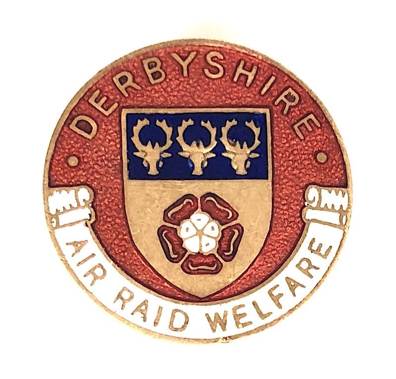 Derbyshire Air Raid Welfare rest centre home front badge