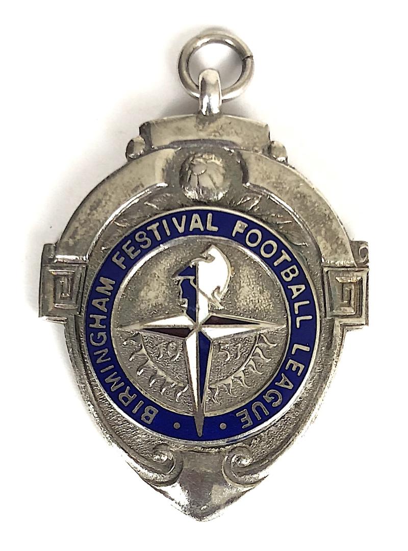 1951 Birmingham Festival Football League Badge Sports Medal