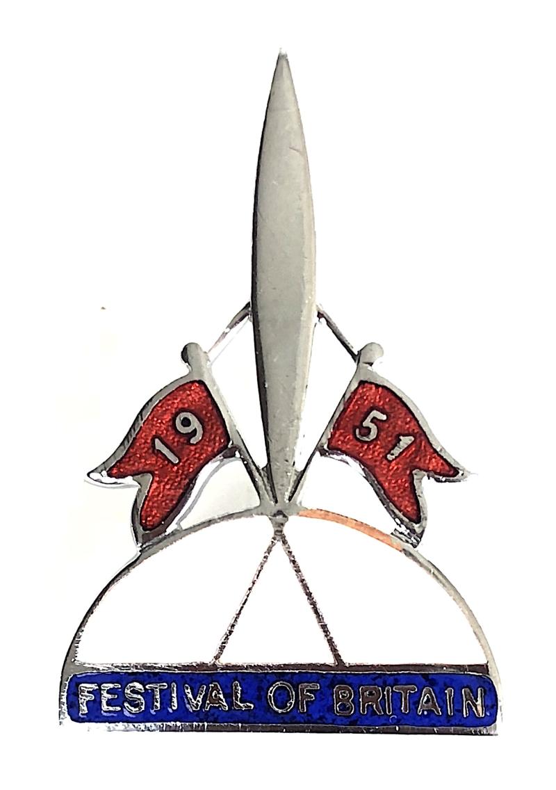 1951 Festival of Britain Skylon souvenir pin badge