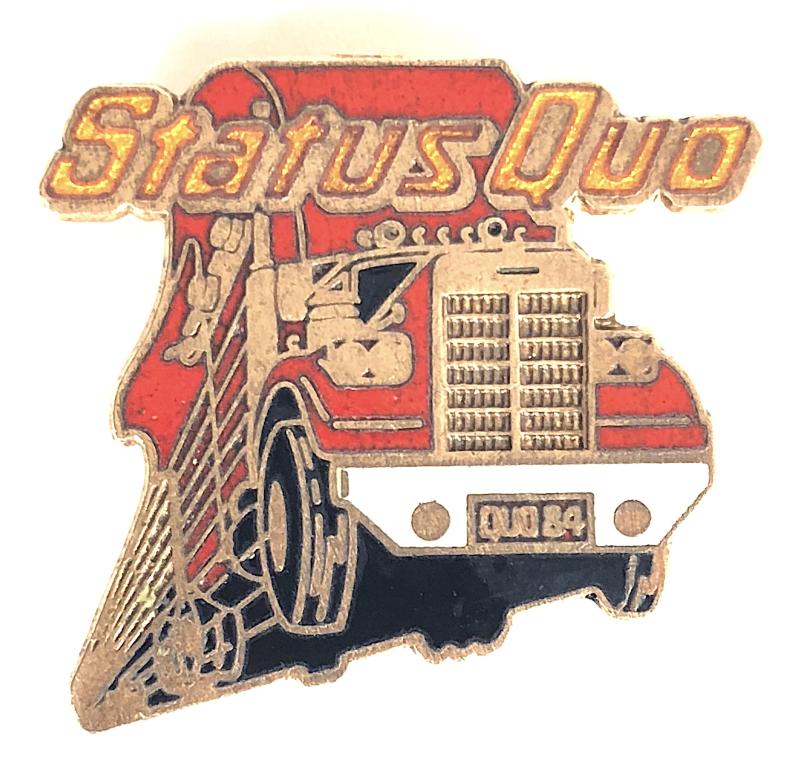 Status Quo The End of The The Road Tour 1984 promotional badge