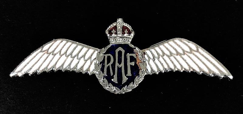WW2 Royal Air Force Pilot's Wing RAF Enamell Sweetheart pin badge