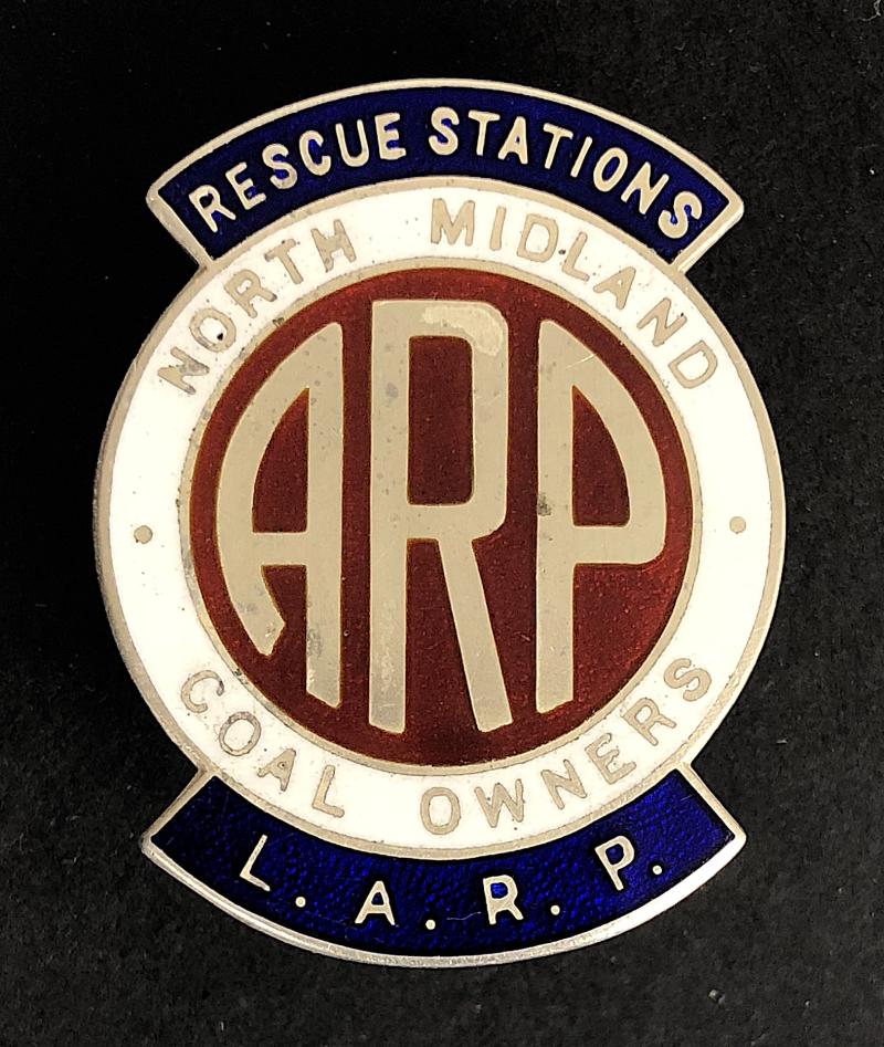 North Midland Coal Owners Rescue Stations 1939 Hm Silver ARP Badge