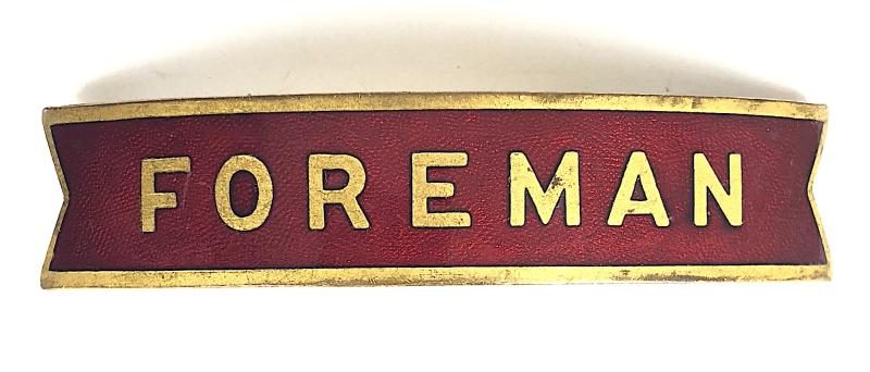 British Railways Midland Region Foreman red enamel fishtail cap badge
