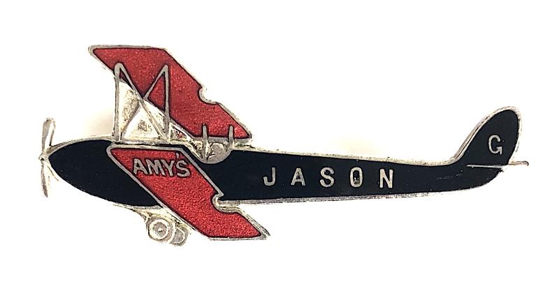 Amy Johnson De Havilland Gypsy Moth Jason Biplane Commemorative Badge