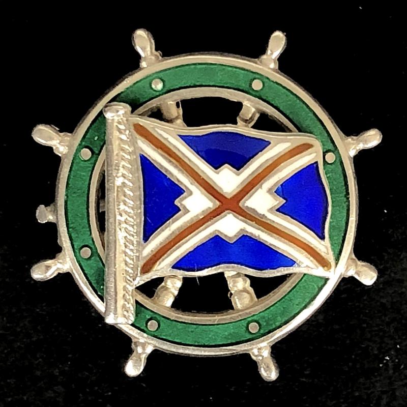 Union-Castle Flag 1912 Hm silver ships wheel badge Michael Emanuel Southampton