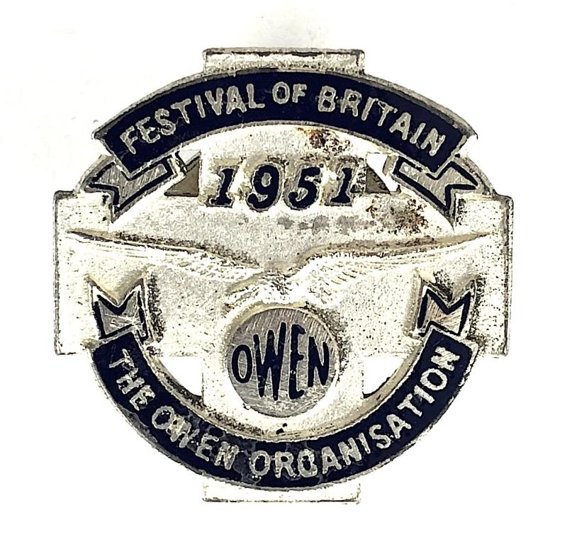 1951 Festival of Britain Owen Organisation participants badge British Racing Motors