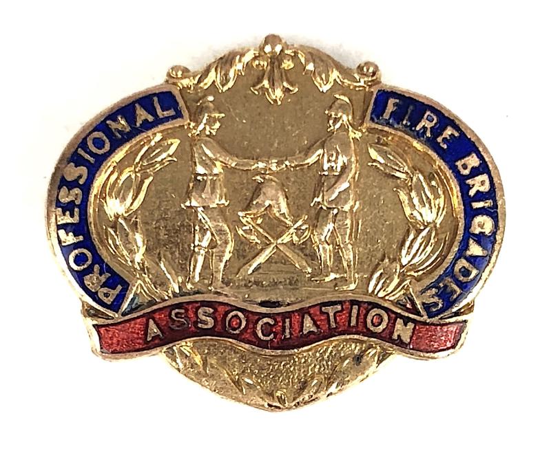 Professional Fire Brigade Association PFBA union members badge c1949–1954