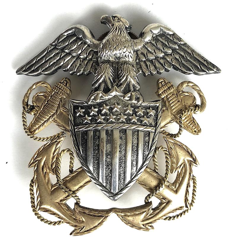 WW2 US Navy Officers Cap Badge by Meyer