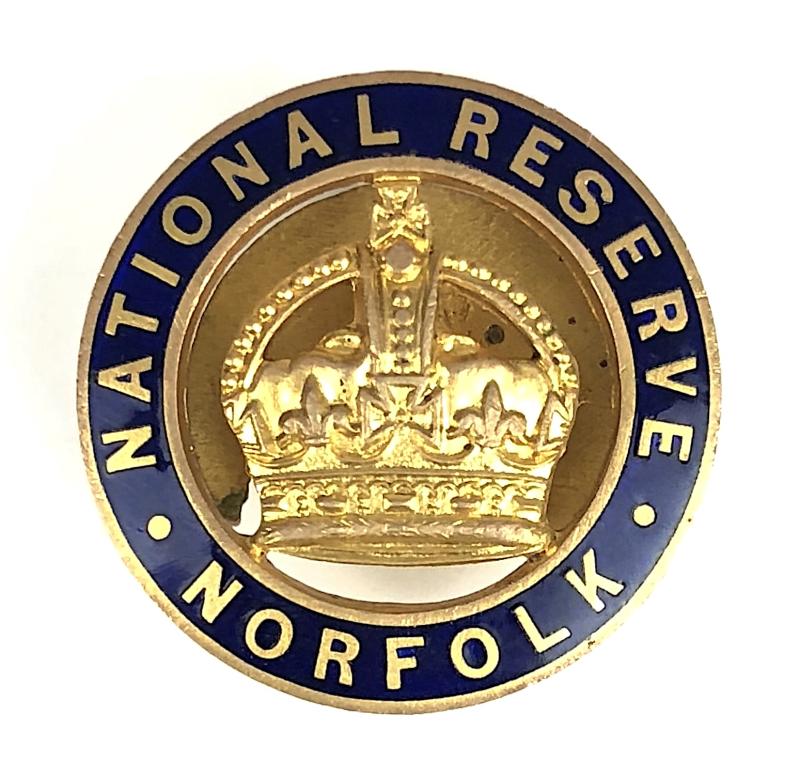 WW1 National Reserve Norfolk home front badge