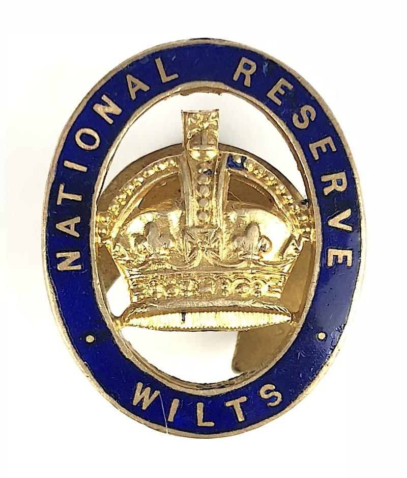 WW1 National Reserve Wiltshire home front numbered badge