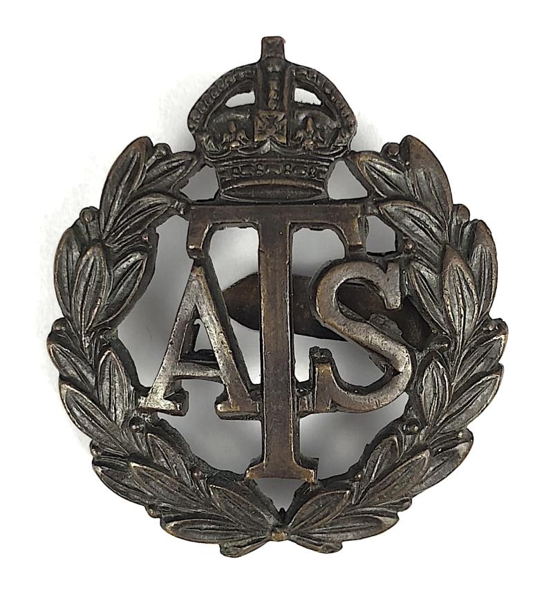 WW2 Auxiliary Territorial Service ATS officers bronze cap badge blade A/F